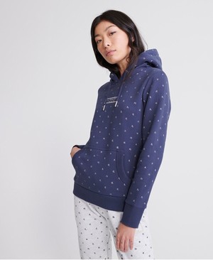 Superdry CNY Zodiac Női Kapucnis Pulóver Sötétkék | JKXYB8420